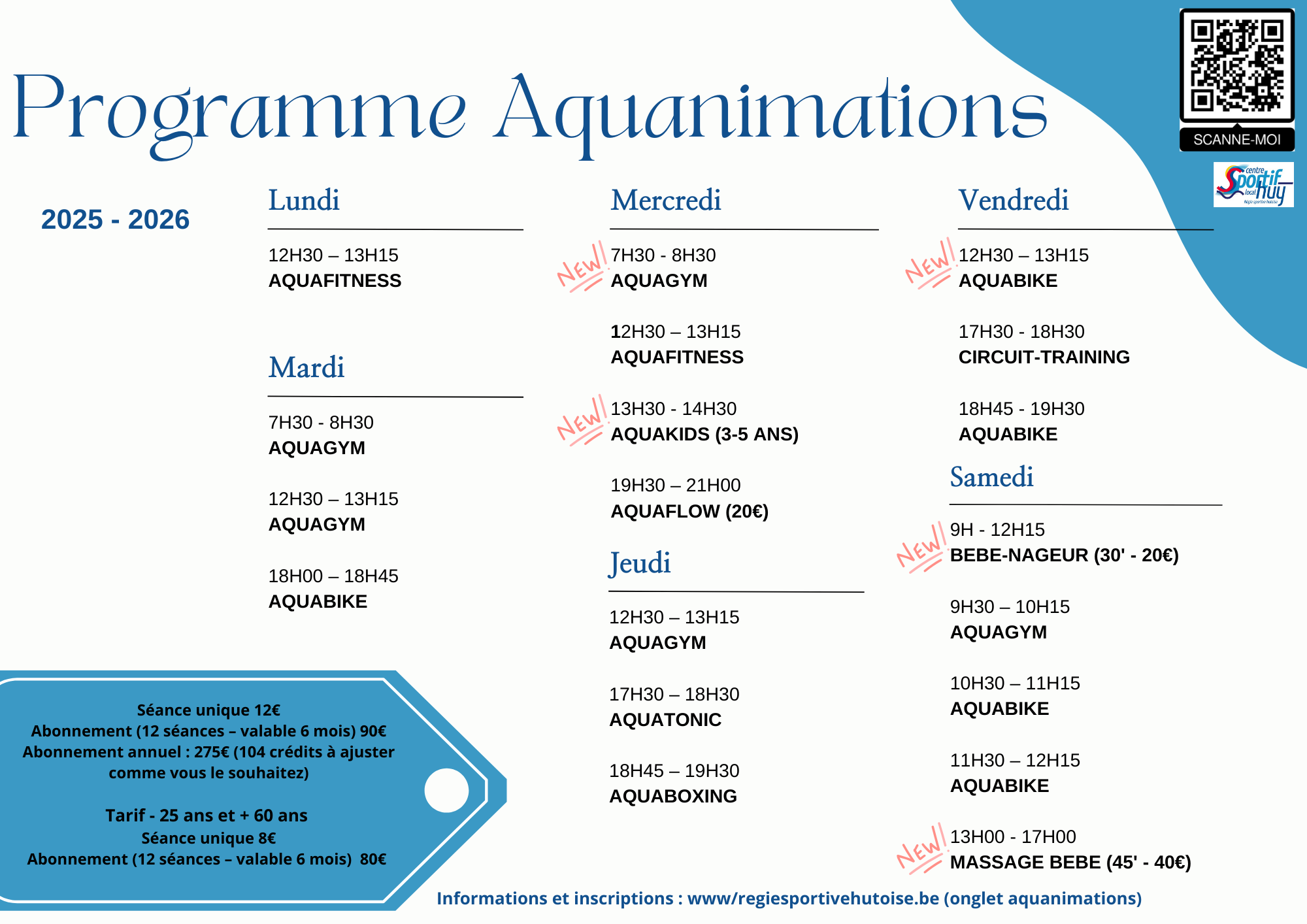 Programme Hut Aquanimations - Régie Sportive Hutoise